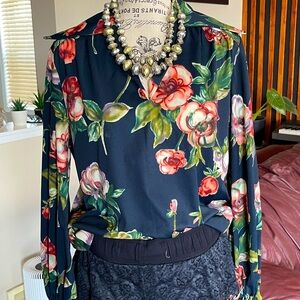 Beautiful Custom Made Long Sleeve Floral Blouse